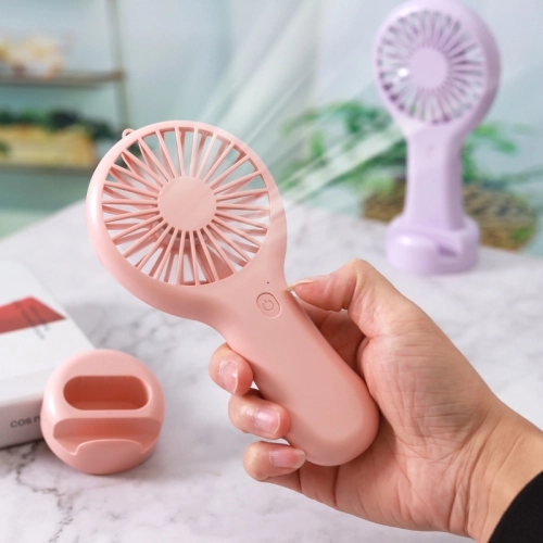 Zore DD5002 3 Kademeli El Fanı | Type-C Şarjlı, Telefon Standlı Masaüstü Mini Vantilatör - Siyah