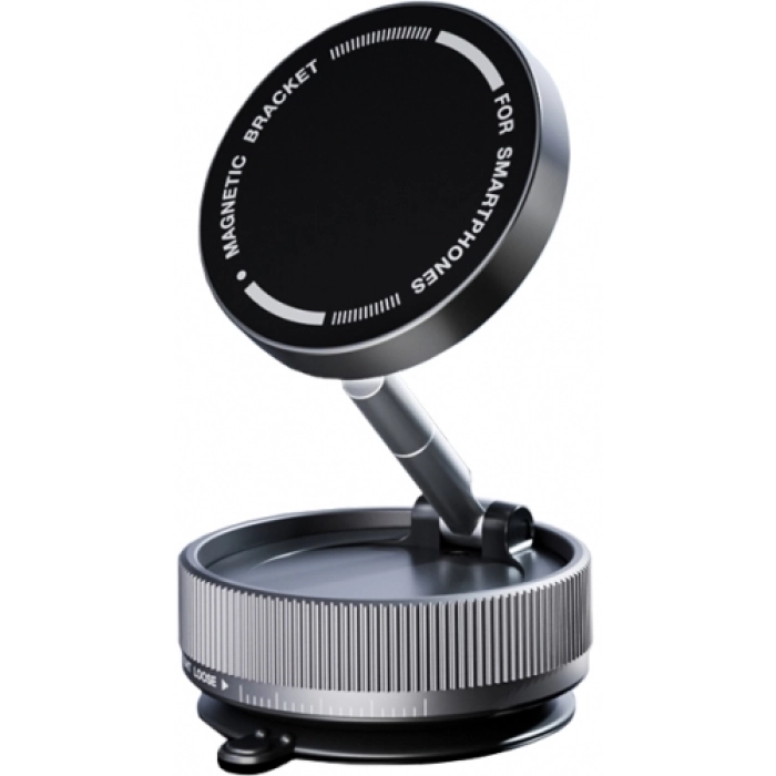 Zore K10A Vakum Özellikli 360 Derece Dönen Magnetik Telefon Tutucu - Siyah