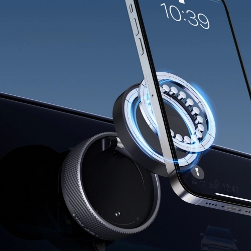 Zore K10A Vakum Özellikli 360 Derece Dönen Magnetik Telefon Tutucu - Siyah