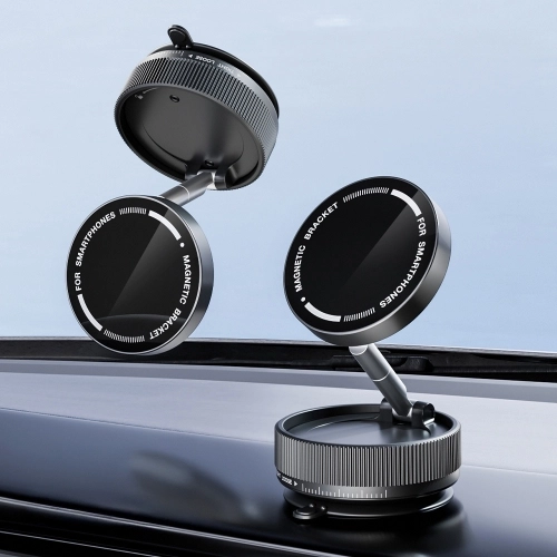 Zore K10A Vakum Özellikli 360 Derece Dönen Magnetik Telefon Tutucu - Siyah