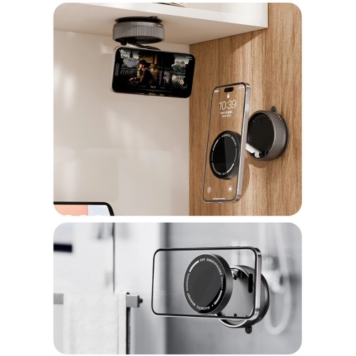 Zore K10A Vakum Özellikli 360 Derece Dönen Magnetik Telefon Tutucu - Siyah