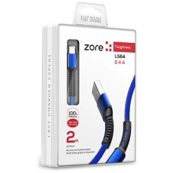 Zore LS64 Type-C USB Hızlı Şarj Data Kablosu 2m - Mavi