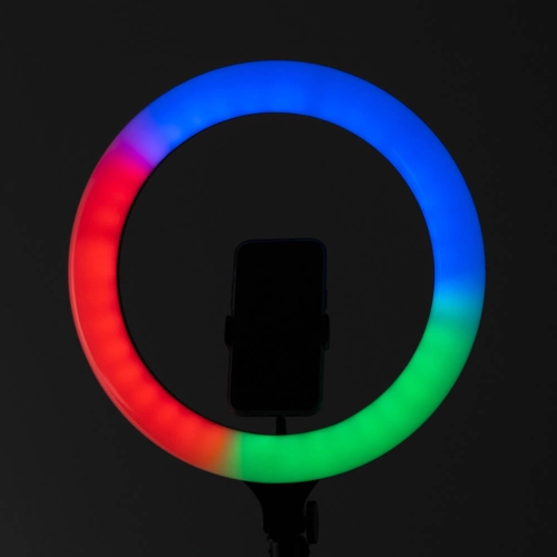 Zore MJ38 RGB 25W Ring Light Canlı Yayın 38cm USB li ve Telefon Stand - Siyah