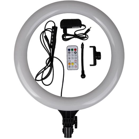 Zore MJ38 RGB 25W Ring Light Canlı Yayın 38cm USB li ve Telefon Stand - Siyah