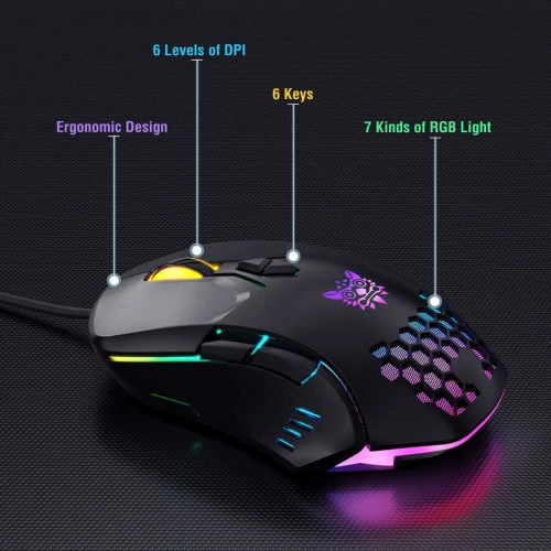Zore Onikuma G21 RGB Oyuncu Klavye Mouse Seti - Siyah