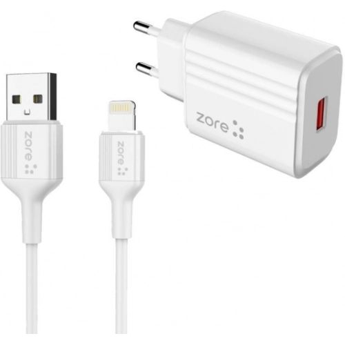 Zore Play Serisi PL1 Lightning 2in1 Seyahat Şarj Aleti 12W