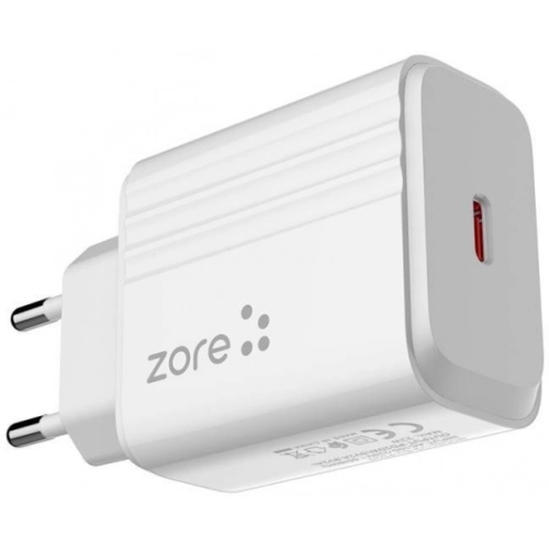 Zore Play Serisi PL2 20W Type-C PD Seyahat Şarj Aleti - Beyaz