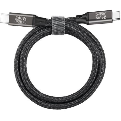 Zore QG02 Thunderbold Uyumlu Type-C to Type-C PD3.1 Data Kablosu 240W 480Mbps 3 Metre - Siyah