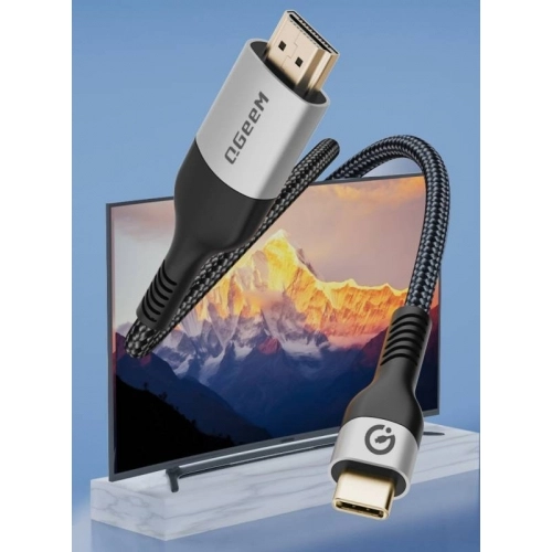 Zore QG06 8K 60 Hz Görüntü Kalitesi Type-C to HDMI Kablo 1.8M - Gri
