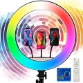 Zore RGB Light 45cm Işıklı Telefon Tutucu Ring Light - Siyah