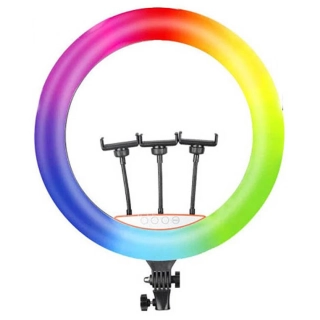 Zore RGB Light 45cm Işıklı Telefon Tutucu Ring Light - Siyah