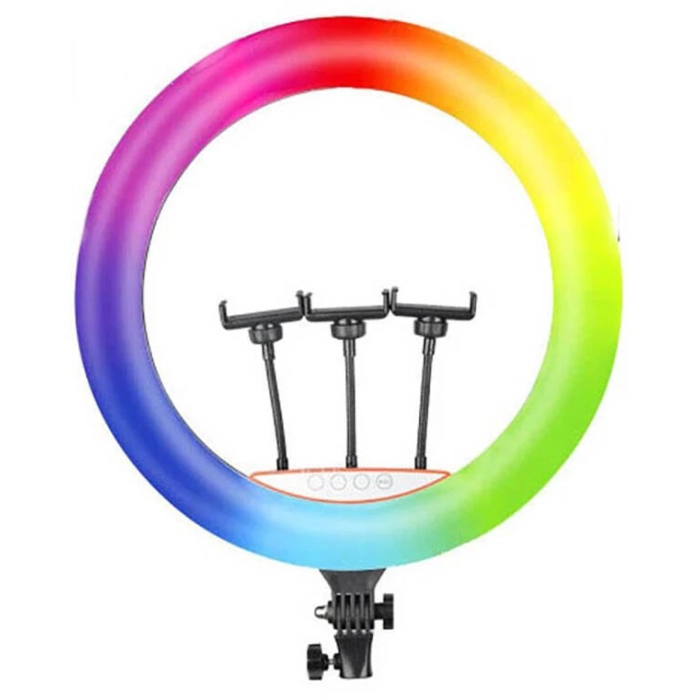 Zore RGB Light 45cm Işıklı Telefon Tutucu Ring Light - Siyah