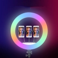Zore RGB Light 56cm Işıklı Telefon Tutucu Ring Light - Siyah