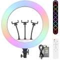 Zore RGB Light 56cm Işıklı Telefon Tutucu Ring Light - Siyah