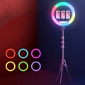 Zore RGB Light 56cm Işıklı Telefon Tutucu Ring Light - Siyah