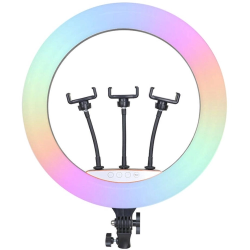 Zore RGB Light 56cm Işıklı Telefon Tutucu Ring Light - Siyah