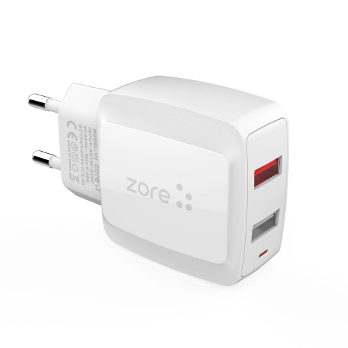 Zore Vest Serisi V2 Micro-USB 2 in 1 Hızlı Şarj Seti 2.4A/12w - Beyaz