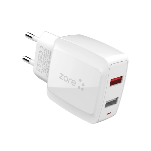 Zore Vest Serisi V2 Micro-USB 2 in 1 Hızlı Şarj Seti 2.4A/12w - Beyaz