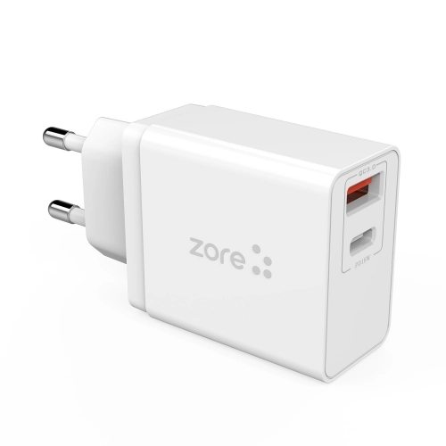 Zore xMac Serisi Micro-USB 2 in 1 Çift Giriş Hızlı Şarj Seti QC 3.4A/18w - Beyaz