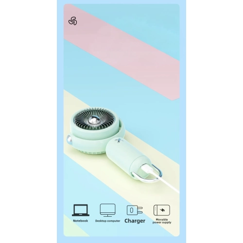 Zore YS-2506 360 Derece Dönebilen Katlanabilir El Fanı, Type-C Şarjlı Portatif Mini Vantilatör