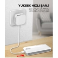 Zore ZR-1013 10000 mAh Powerbank Hızlı Şarj Tek Çıkış Apple Lightning  Type-C Micro  - Beyaz