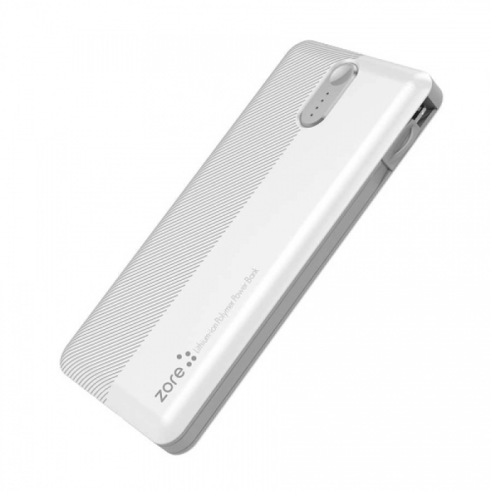 Zore ZR-1013 10000 mAh Powerbank Hızlı Şarj Tek Çıkış Apple Lightning  Type-C Micro  - Beyaz