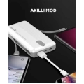 Zore ZR-1013 10000 mAh Powerbank Hızlı Şarj Tek Çıkış Apple Lightning  Type-C Micro  - Beyaz