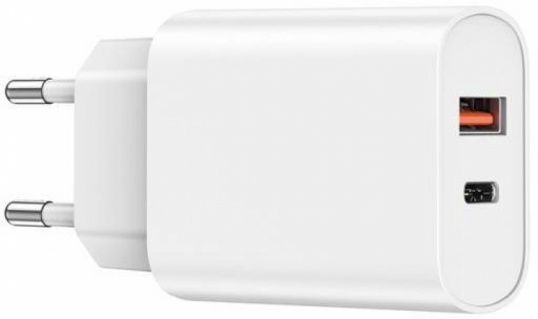 Wiwu Wi-U002 Quick Type-C PD & USB-A QC Hızlı Şarj Başlığı 20W - Beyaz
