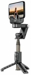 Wiwu Wi-SE006 Çok Fonksiyonlu Işıklı Gimbal Sabitleyici Tripod Selfie Çubuğu - Siyah