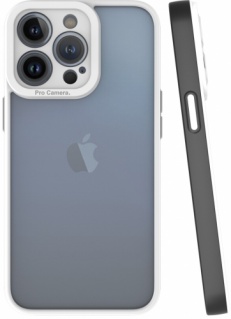 Apple iPhone 13 Pro (6.1) Kılıf Şeffaf Mat Arka Yüzey Silikon Mima Kapak - Siyah