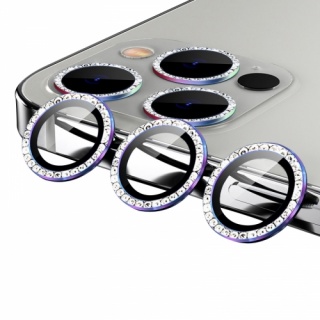 Apple iPhone 13 Pro (6.1) Taşlı Kamera Lens Koruyucu CL-06 - Renkli