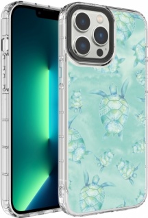 Apple iPhone 14 Pro Max (6.7) Kılıf Kamera Korumalı Renkli Desenli Sert Silikon Korn Kapak - No:13