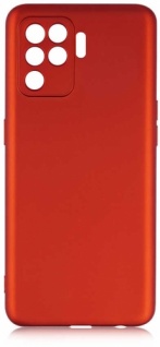 Oppo Reno 5 Lite Kılıf İnce Mat Esnek Silikon - Kırmızı