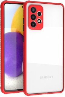 Samsung Galaxy A72 Kılıf Camlı Silikon Miami Kapak - Kırmızı