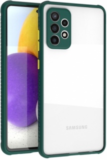Samsung Galaxy A72 Kılıf Camlı Silikon Miami Kapak - Yeşil