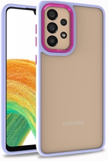 Samsung Galaxy A72 Kılıf Electro Silikon Renkli Flora Kapak - Lila