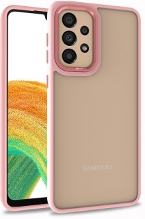Samsung Galaxy A72 Kılıf Electro Silikon Renkli Flora Kapak - Rose Gold