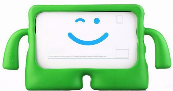Samsung Galaxy Tab A8 10.5 SM-X200 Kılıf Çocuklar İçin Standlı Eğlenceli Korumalı Silikon Tablet Kılıfı - Yeşil