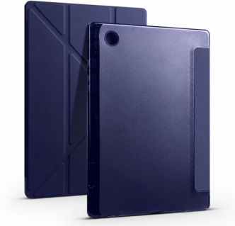 Samsung Galaxy Tab A8 10.5 SM-X200 Tablet Kılıfı Standlı Tri Folding Kalemlikli Silikon Smart Cover - Lacivert
