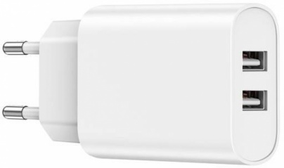 Wiwu Wi-U003 Quick 2.1A Dual USB Çıkışlı USB-A Hızlı Şarj Başlığı - Beyaz