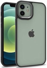 Apple iPhone 12 (6.1) Kılıf Electro Silikon Renkli Flora Kapak - Siyah