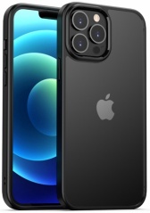 Apple iPhone 13 Pro Max (6.7) Kılıf Arkası Cam Kenarları Silikon Hom Kapak - Siyah
