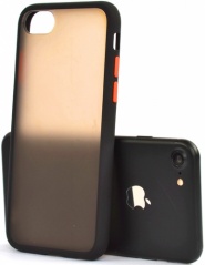 Apple iPhone 8 Kılıf Exlusive Arkası Mat Tam Koruma Darbe Emici - Siyah