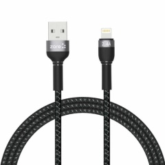 Shira Serisi Şarj Kablosu USB Apple Lightning 2 metre - Siyah
