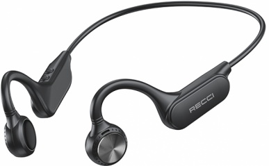 Hi-Fi HD Ses Kaliteli Kemik İletimi Kulak Üstü Bluetooth Kulaklık Recci REP-W61 Vogue Serisi - Siyah
