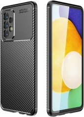 Samsung Galaxy A23 Kılıf Karbon Serisi Mat Fiber Silikon Negro Kapak - Siyah