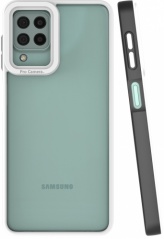 Samsung Galaxy M32 Kılıf Şeffaf Mat Arka Yüzey Silikon Mima Kapak - Siyah