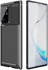 Samsung Galaxy Note 20 Ultra Kılıf Karbon Serisi Mat Fiber Silikon Negro Kapak - Siyah