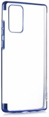Samsung Galaxy Note 20 Ultra Kılıf Renkli Köşeli Lazer Şeffaf Esnek Silikon - Mavi