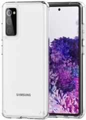 Samsung Galaxy S20 FE Kılıf Korumalı Kenarları Silikon Arkası Sert Coss Kapak  - Şeffaf